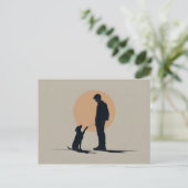 Jongen met hondenkunst briefkaart (Staand voorkant)