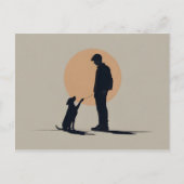 Jongen met hondenkunst briefkaart (Voorkant)