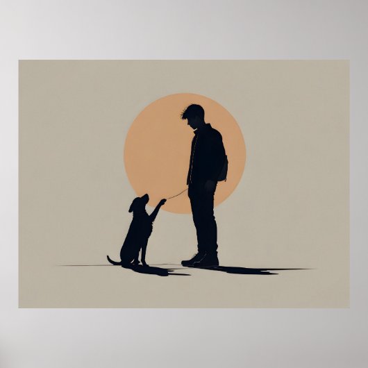 Jongen met hondenkunst poster (Voorkant)