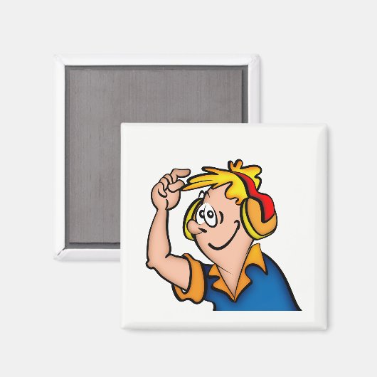 Jongen met hoofdtelefoon magneet (Voorkant / Achterkant)