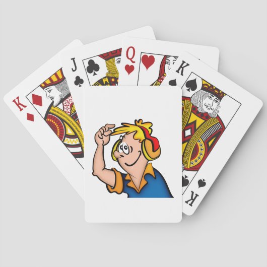 Jongen met hoofdtelefoon pokerkaarten (Achterkant)