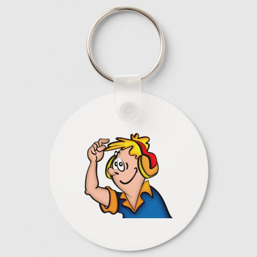 Jongen met hoofdtelefoon sleutelhanger (Voorkant)