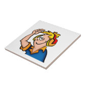 Jongen Met Hoofdtelefoon Tegeltje (Zijkant)