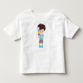 Jongen met ijskap, bruin haar, ijskap kinder shirts