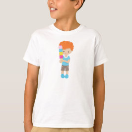 Jongen met ijskap, Oranje haar, ijskap T-shirt