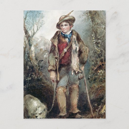 Jongen met konijnen briefkaart (Voorkant)