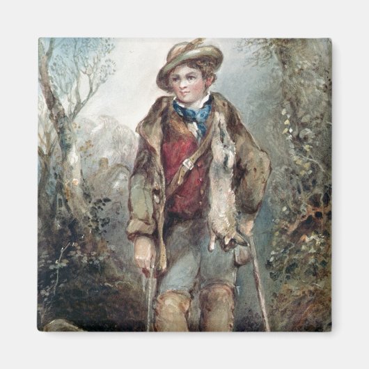 Jongen met konijnen magneet (Voorkant)