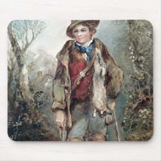 Jongen met konijnen muismat (Voorkant)