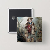 Jongen met konijnen vierkante button 5,1 cm (Voorkant /achterkant)