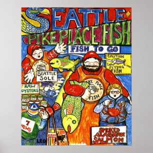 Jongen met krab poster