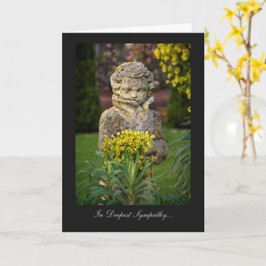 Jongen met lentesposy - in diepste sympathie kaart (Gele Bloem)