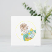 Jongen met narcissen kaart (Staand voorkant)