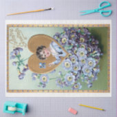  jongen met Paarse Valentijn primroses Tissuepapier (Craft)