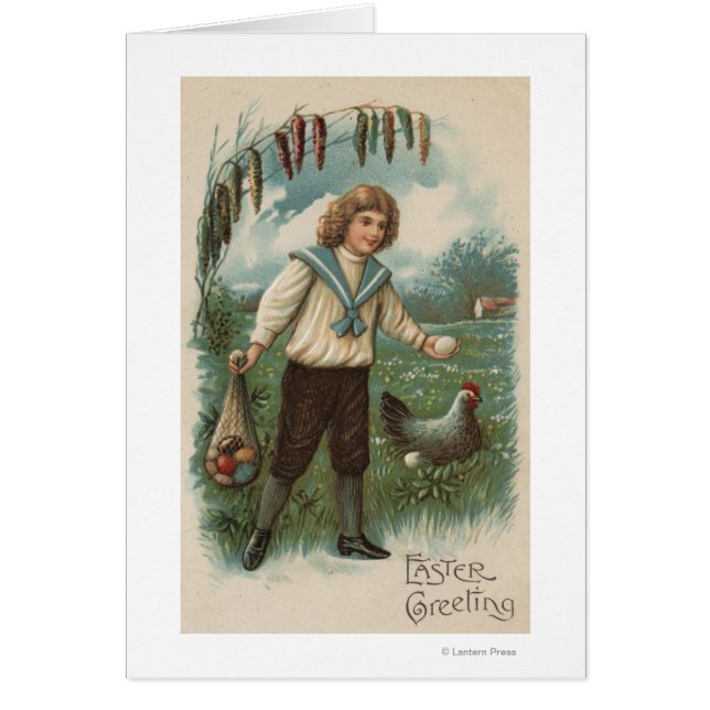 Jongen met paaseieren (Voorkant)