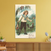 Jongen met paaseieren canvas afdruk (Insitu (Woonkamer))