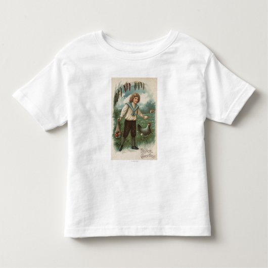 Jongen met paaseieren kinder shirts (Voorkant)