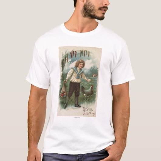 Jongen met paaseieren t-shirt (Voorkant)
