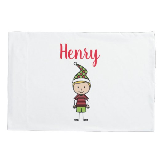 Jongen met persoonlijke kerstmis kussensloop (Achterkant)