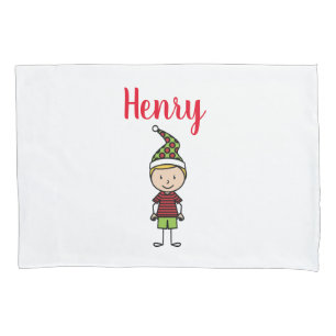 Jongen met persoonlijke kerstmis kussensloop