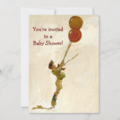  jongen met rode ballonnen, Baby shower voor kinde Kaart (Voorkant)