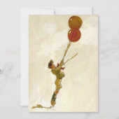  jongen met rode ballonnen op een feest kaart (Voorkant)