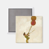  jongen met rode ballonnen op een feest magneet (Voorkant / Achterkant)
