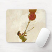  jongen met rode ballonnen op een feest muismat (Met muis)