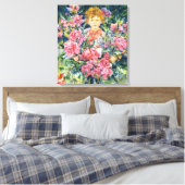 Jongen met rode pioenbloemen (door Robert Reid) Canvas Afdruk (Insitu (Slaapkamer))