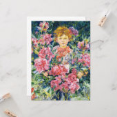 Jongen met rode pioenbloemen (door Robert Reid) Kaart (Voorkant / Achterkant in situ)