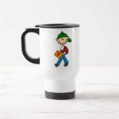 Jongen met rugzak reisbeker (Links)