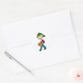 Jongen met rugzak ronde sticker (Envelop)