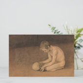 Jongen met schedel (door Magnus Enckell) Briefpapier (Staand voorkant)