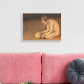 Jongen met schedel (door Magnus Enckell) Canvas Afdruk (Insitu (Woonkamer))