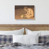 Jongen met schedel (door Magnus Enckell) Canvas Afdruk (Insitu (Slaapkamer))