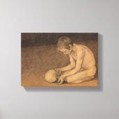Jongen met schedel (door Magnus Enckell) Canvas Afdruk (Voorkant)