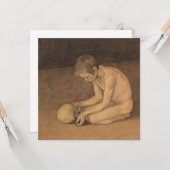 Jongen met Schedel (door Magnus Enckell) Kaart (Voorkant / Achterkant in situ)