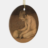 Jongen met schedel (door Magnus Enckell) Keramisch Ornament (Rechts)