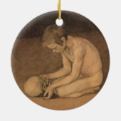 Jongen met schedel (door Magnus Enckell) Keramisch Ornament (Achterkant)