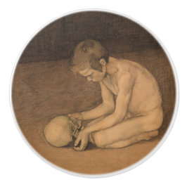 Jongen met schedel (door Magnus Enckell) Keramische Knop