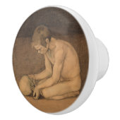 Jongen met schedel (door Magnus Enckell) Keramische Knop (Rechts)