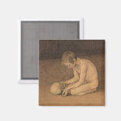 Jongen met schedel (door Magnus Enckell) Magneet (Voorkant / Achterkant)