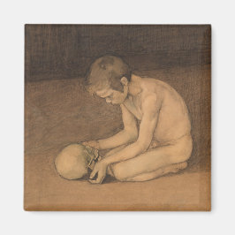 Jongen met schedel (door Magnus Enckell) Magneet
