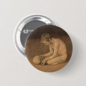 Jongen met schedel (door Magnus Enckell) Ronde Button 5,7 Cm (Voorkant /achterkant)