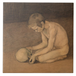 Jongen met schedel (door Magnus Enckell) Tegeltje