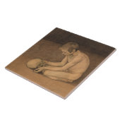 Jongen met schedel (door Magnus Enckell) Tegeltje (Zijkant)
