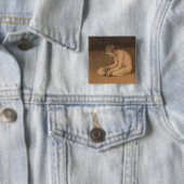 Jongen met schedel (door Magnus Enckell) Vierkante Button 5,1 Cm (In situ)