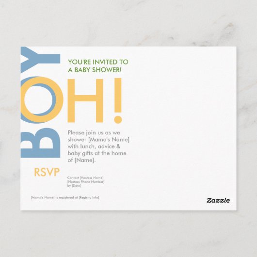 Jongen met schokdempers briefkaart (Achterkant)