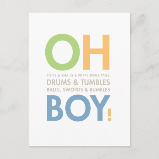 Jongen met schokdempers briefkaart (Voorkant)