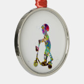 Jongen met scooter metalen ornament (Rechts)