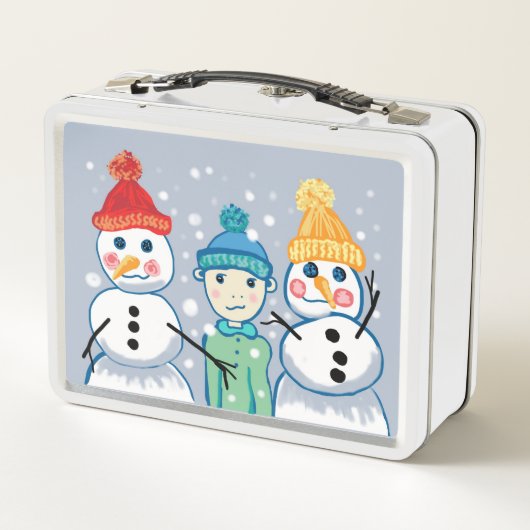 Jongen met sneeuwpoppen (Achterkant)